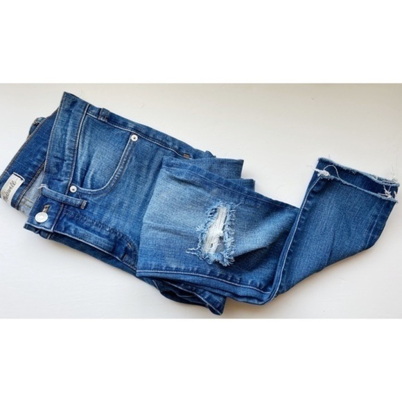 Madewell • 9” High Rise Skinny Crop Jeans Distressed Bruce Wash - Picture 6 of 12